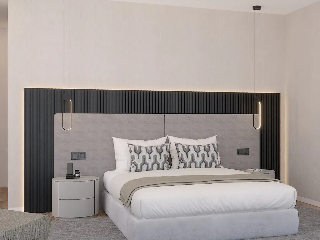 Render de Quarto Rapaz, Moderno, Com Ripado