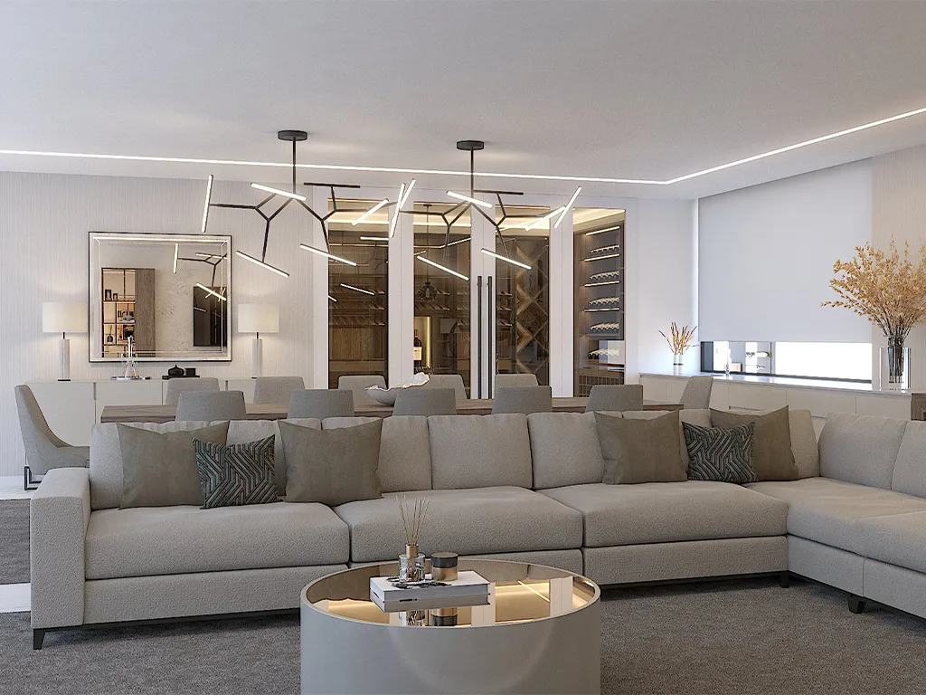 Salao de Festas, Moderno, com candeeiro de teto, sofa moderno