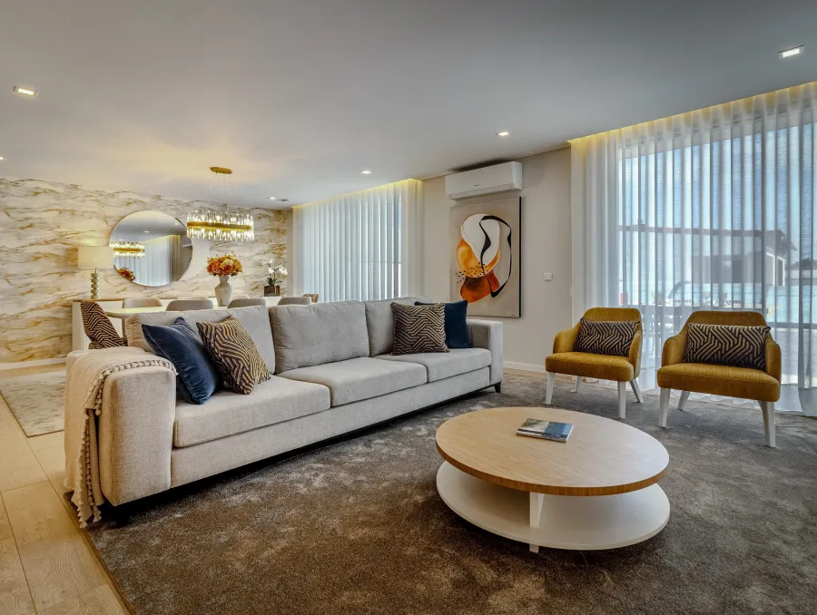 Fotografia do Open Space da Sala de estar e Sala de Jantar