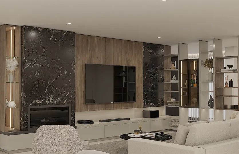 Render de Sala de estar