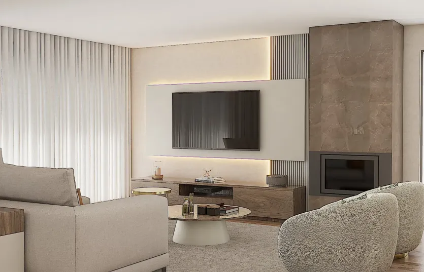 Render de Sala de estar